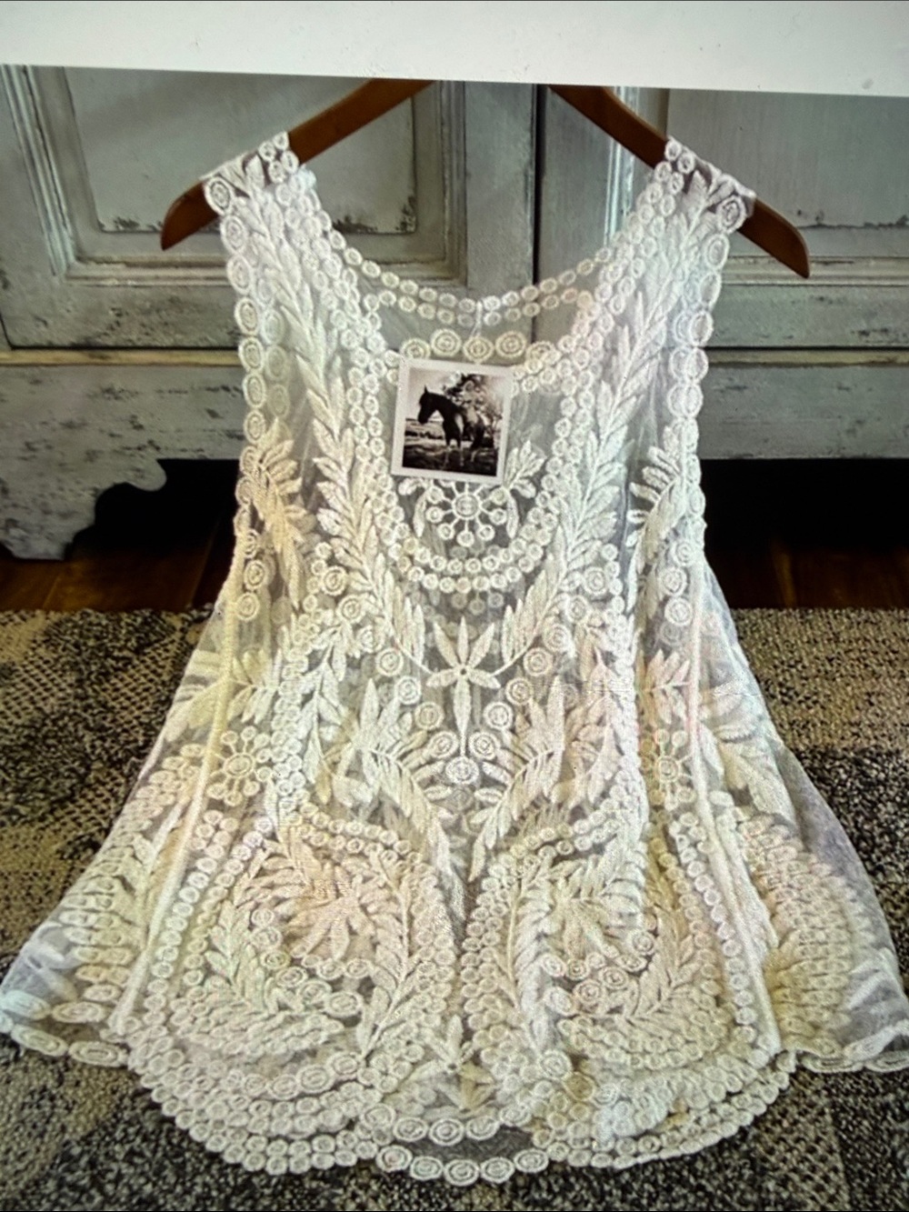 New White Eyelet Lace Tank Top Sleeveless Blouse Layering Boho